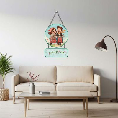 Personalized Couple Wall Hanging Decor You & Me Scooter Ride Theme Home Decor Unique Romantic Gift for Anniversary, Valentine's Day & Wedding – Bedroom & Home Decor Accent